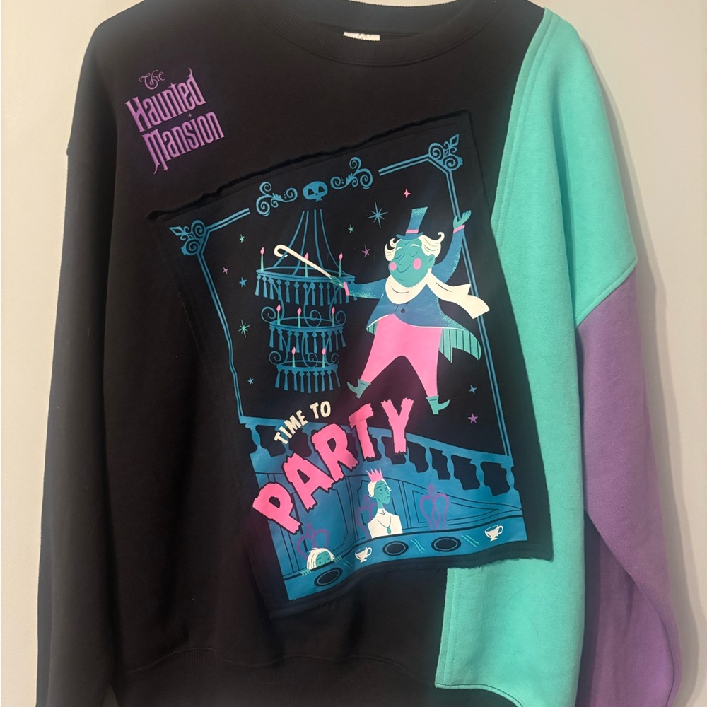 Disney Parks Haunted Mansion “Time To Party” Black Crewneck Sweatshirt
